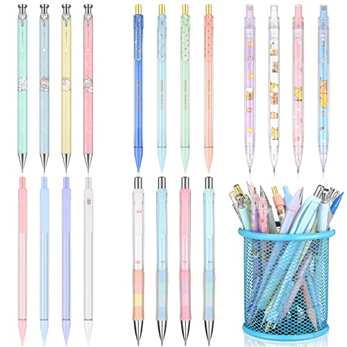 20 Pack Mechanical Pencils Kawaii Stationary Cute Mechanical Pencil Mixed 0.5mm 0.7mm 0.9mm Kawaii Pencil for School Office Home Supplies, Some with Top Erasers