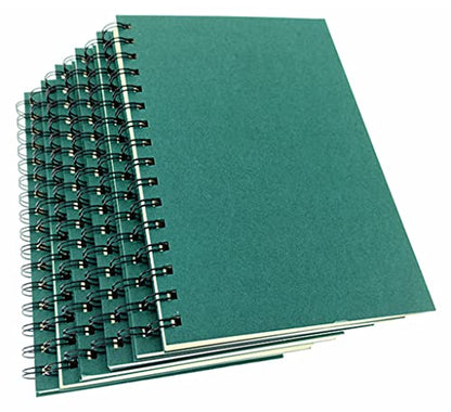 ALIMITOPIA Spiral Notebook Journal,College Ruled Thick Kraft Paper Hardcover Wirebound Notepad Diary Memo Planner Sketch Note Book for School Office Travel Business Supplies,100gsm Thick Inner - color: Green