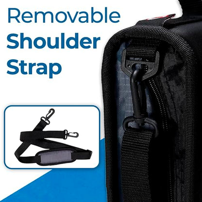 Case-it 2 Inch 3 O-Ring Zipper Binder with Padded Laptop Case Workstation, Shoulder Strap, LT-117, Black - color: D Black / Multi, size: 1 Pack