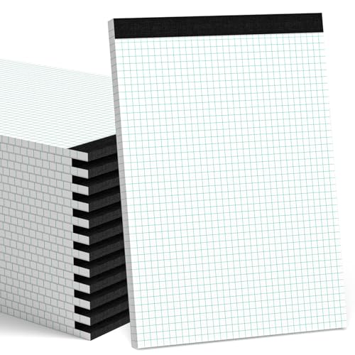 Zaviko Graph Paper Pad 8.5 x 11, 24 Pack, 4x4 Graph Ruled, Grid Paper Pad 8-1/2" x 11", Blueprint Quadrille Pad, Easy Tears Off, Grid Pad Notebook 8.5 x 11, White 70 GSM Graft Paper, 30 Sheets/Pad - size: 8.5 x 11.75 Inch, style: White-Squared-24 Pack(30