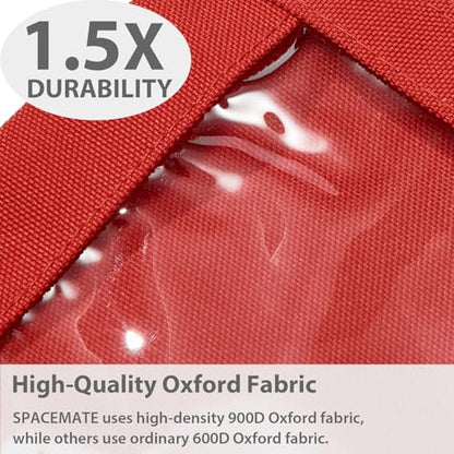 SPACEMATE Binder Pencil Pouch Case Box Bag for 3 Ring Binder School Supplies Girls Boys Kids, Clear Preppy Stuff Large Aesthetic Pen Organizer, Back to College Stationary, 1 Pack, Red - color: Red