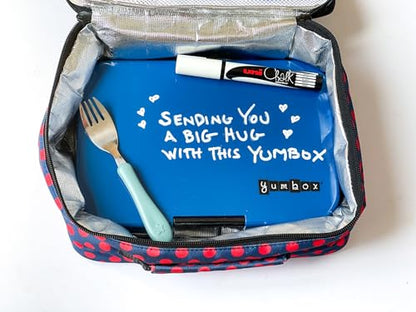Yumbox Tapas Leakproof Bento Box, 5 Compartments, Monte Carlo Blue | Large Capacity Design, Removable Compartment Tray, Easy-Open Single Latch, Ideal for Teens & Adults, Dishwasher-Safe Tray - color: Monte Carlo Blue with Clear Navy Tray