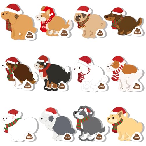 Yinder 24 Pads Christmas Cute Sticky Notes Fun Kawaii Dog Poop Sticky Notes Pads Bulk Cartoon Memo Self Adhesive Gift for Valentines Veterinary Office School Tab Party Supplies - style: Dog Poop