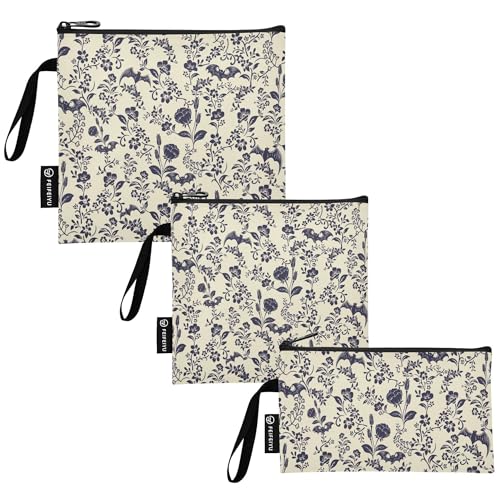 Reusable Food Storage Bags Goth Bats 3 Pack Set Lunch Bag Compact Sandwich Snack Bag Small Medium Large for Lunch, Travel & Organization - color: Bag 12