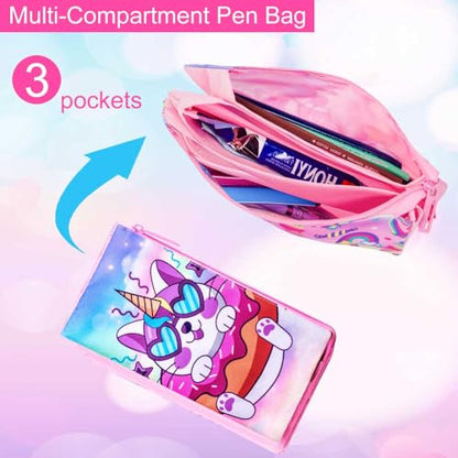gxtvo 3PCS Girls Backpack, 16" Sequin Prechool Elementary Bookbag and Lunch Box - color: Upgraded Cat Pink