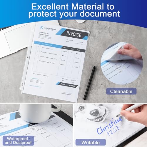 Aegero 130 Pack Clear Sheet Protectors, 8.5 x 11 inch Page Protectors for 3 Ring Binder,Top Loading Paper Protector for Documents and Photos,Letter Size - size: 130 Pcs