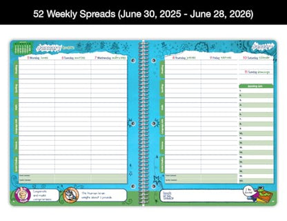Dated Elementary Student Planner 2025-2026 Academic School Year, Large (8.5" by 11") Matrix Style Datebook with Create Cover