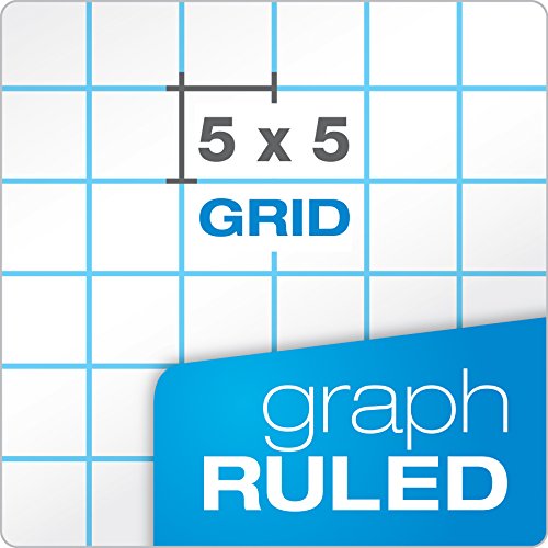Ampad Efficiency Quadrille Pad, 8-1/2 x 11, White, 5x5, 50 Sheets per Pad, 10 Pads per Pack (22-032C) - size: 8-1/2 x 11