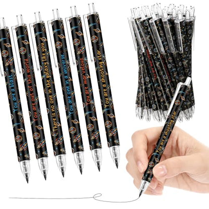 Sinload 60 Pcs Mechanical Pencil Bulk, 0.7 mm Cute Motivational Mechanical Pencil for Writing, Sketching, Drawing, Gifts from Teacher Reward Office Supplies Bee Party(Space) - style: Space