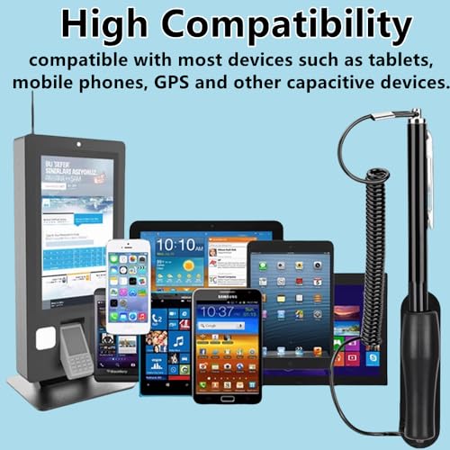 Pen for Touch Screens, Tablet Touch Pen with Chain Capacitive Touch Screen Pen Black High Sensitivity for Mobile Phone Tablet Laptop