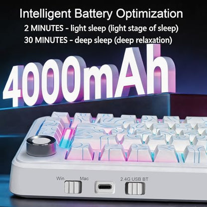 CORE V1 RGB Mechanical Keyboard, 82 Keys Tri-Mode Wireless - color: Contour White