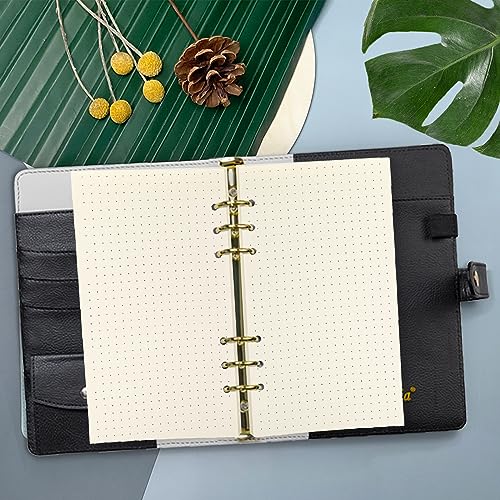 Spiral Notebook Refill,6 Ring Binder Refill,for Filofax/Personal Journal,Doted Paper 45sheets/90 pages, 100gsm quality,Harphia (A6 3.74 x 6.77'',Dotmattrix) - color: Dot Paper, size: A6