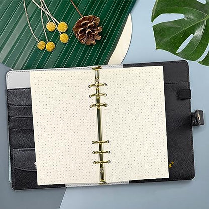 Spiral Notebook Refill,6 Ring Binder Refill,for Filofax/Personal Journal,Doted Paper 45sheets/90 pages, 100gsm quality,Harphia (A6 3.74 x 6.77'',Dotmattrix) - color: Dot Paper, size: A6