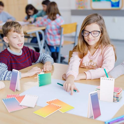 Mini Notebooks Bulk Small Spiral Notebook 24 PCS Mini Journal Pocket Notebooks Set Colorful Cover Notebooks for Party Supplies Teacher Children Classroom Rewards - style: Fade Color