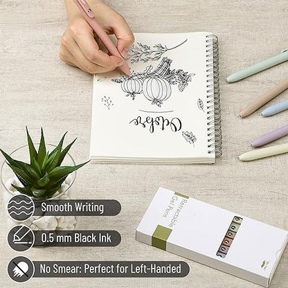 Mr. Pen- Retractable Gel Pens, 6 Pack, Pastel Barrels, Black Ink, Fast Dry | Fine Point 0.5mm, Cute Aesthetic for Journaling - color: Pastel Barrels