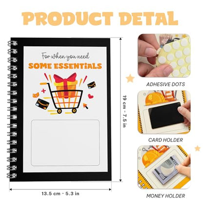 Hangwoous College Survival Gift Card Book, Back to School Gift | 7X5 Inch 24 Pages Card Book For Boys And Girls, Going Away To College Care Package Cash Gifts, Teen Stocking Stuffers - color: White