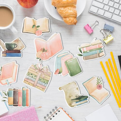 Xqumoi 30 Pack Book Lover Sticky Notes - Book Club Self Sticky Notepads Cute Writing Memo Pads for Back to School Office Supplies Teacher Appreciation Librarian Bookish Gift Birthday Party Favors - style: Book Lover