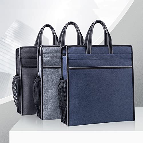 Oxford Zippered Document Bag with Handle File Tote Bag Pouch for Carrying Paper Files Books Filing Folder 1 Pack (Black) - color: Black