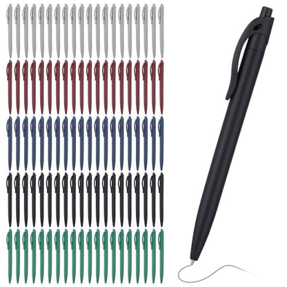 Black Pens Bulk 100 Pack Retractable Click Pens 1mm Smooth Writing 5 Colors | These Black Pens Bulk offer reliable click pens with smooth 1.0mm ink. Durable plastic and rubber grip ensure comfort.