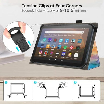 Universal 10 10.1 Inch Android Tablet Case,Slim Folding Stand Cover for All 9"-10.5" Touchscreen Tablet Case with Stylus Pen Holder,Sea Turtle - color: Sea Turtle