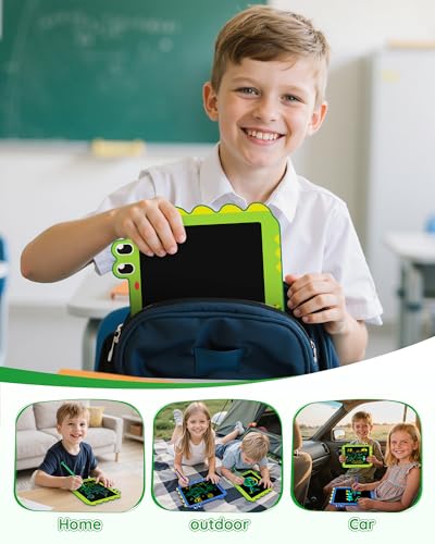 ORSEN 12 Inch LCD Doodle Board Tablet Toy - Green Dinosaur Drawing Pad for Kids 3-6 Years Old - Christmas and Birthday Gifts - color: 12inch-green