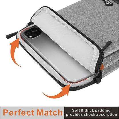 SIMTOP 11-Inch Tablet Sleeve, Compatible with iPad Pro 11-inch (M4), iPad Air 11-inch (M3), iPad 11-inch (A16) — YKK Zippers, Detachable Strap, Water-Resistant - color: Grey, size: 11 inch