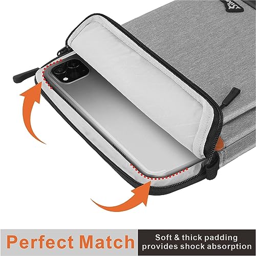 SIMTOP 11-Inch Tablet Sleeve, Compatible with iPad Pro 11-inch (M4), iPad Air 11-inch (M3), iPad 11-inch (A16) — YKK Zippers, Detachable Strap, Water-Resistant - color: Grey, size: 11 inch