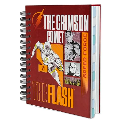 The Flash Academic Planner, Weekly Monthly Daily Agenda, Custom Date Organizer for Junior, Superhero Senior Students, Spiral Bound Notebook with Colorful Tabs,Datebooks for Time Management (Red and Yellow) - color: Red and Yellow