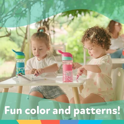 Nuby Thirsty Kids Flip-It No-Spill Toddler Sippy Cup with Soft Spout - 12 oz - 18+ Months - Aqua Camo - Back to School Essentials - color: Aqua Camo, size: 12 Ounces