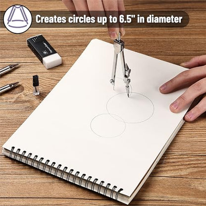 Mr. Pen- Compass for Geometry, Silver with Extra Leads | Metal Compass Drawing Compass, Geometry Compass, Math Compass, Compass Drawing, Drafting Compass, Drafting Tools
