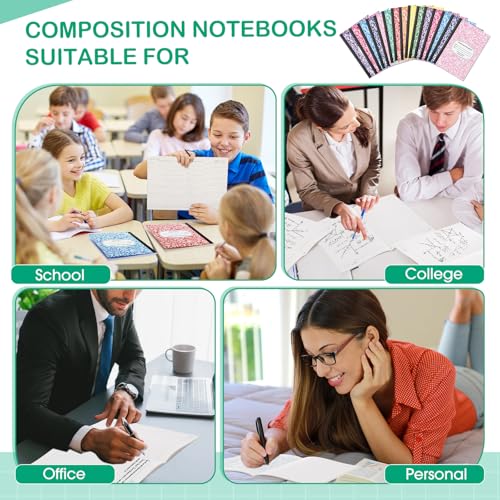 Fainne 100 Pack College Ruled Composition Notebooks A5,Multicolor - color: Multicolor
