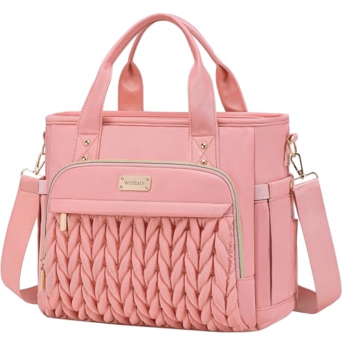 Weitars Insulated Lunch Bag for Women,Leak Proof Lunch Box for Work,Extra Large Lunch Tote Bag With Removable Shoulder Strap with Side Pockets,Reusable Lunch Bag For Picnic Hiking (Pink-02) - color: Pink-02