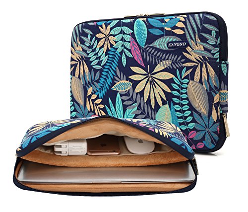 KAYOND Canvas Water-Resistant for 15-15.6 Inch Laptop Sleeve Case Bag (15-15.6 Inches, Forest Series Bule) - color: Forest Series Bule, size: 15-15.6 Inches
