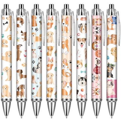 Dog Ballpoint Pens Gifts - School Office Retractable Supplies 24 Pcs Cute Gifts Bulk Black Ink Smooth Fine Point Writing Pen Colorful Graduation Birthday Gift for Women Men Teacher Students - style: Dog
