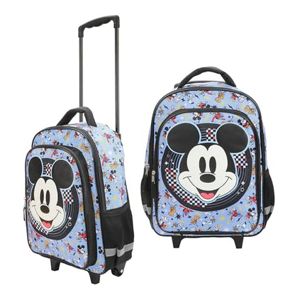 Disney Mickey Mouse Big Face 16" Rolling Travel Backpack - color: Mickey Mouse Face Rolling