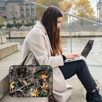 Laptop Sleeve Case Bag 13 inch, Camo Leaf Slim Carrying Case Durable Handbag Travel Laptop Bag for 13 inch MacBook Air M3/M2/Pro M2/ 13" iPad Pro/Air M4/M2 2024 - color: Camo Leaf, size: 13 inch