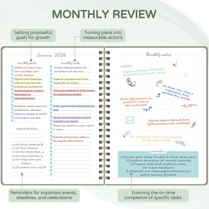 Monthly Planner 2026-2027, 2 Year Calendar 2026-2027 (Jan 2026 - Dec 2027), 7" x 10", 26-27 Monthly Calendar Planner, 24-Month Planning Book for Home School Office Supplies - color: O-Green