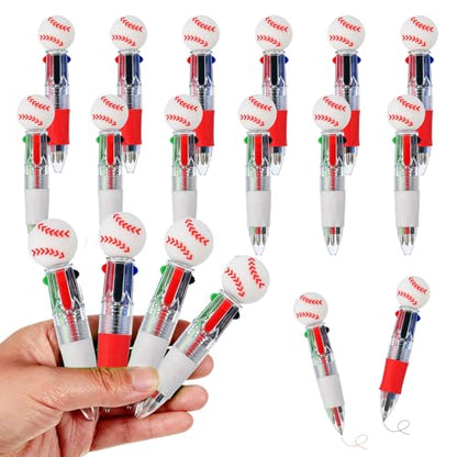 Baseball Party Favors Baseball Pens Mini Multicolor Pen in One Cute Fun 4-in-1 Pens Bulk Cool Ballpoint Pen for Birthday Gifts Teacher Supplies (Baseball, 12) - style: Baseball