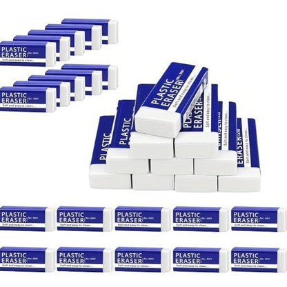 25 Pack Pencil Erasers, Small Plastic Vinyl Erasers for School Office
