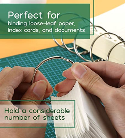 Mr. Pen- Loose Leaf Binder Book Rings, 2 Inch, 20 Pack | Metal Binder Rings for Index Cards, Keychains, School, Home, Office, Silver - color: Silver, size: 2", 20 Pack