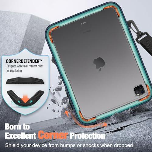 MoKo 9-11 Inch 360° Protection Tablet Sleeve Bag with Earphone Hole | Fits iPad Air 11-inch M4, iPadPro 11-inch M5, iPad A16, iPad 10/5/4 10.9, iPad 9/8 10.2 and Tab S8/S9 11, Peacock Blue - color: Peacock Blue, style: 9-11 Inch