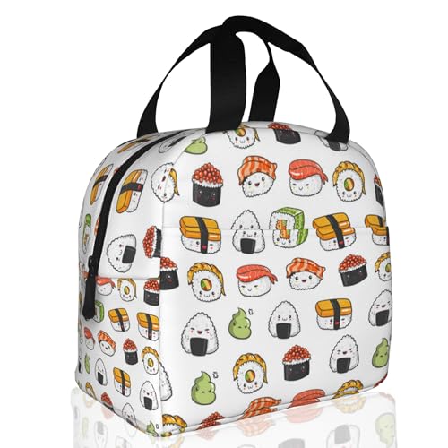 Insulated Lunch Bag,Japaness Sushi Lunch Box for School Student Kids Boys Girls,Leakproof Small Lunch Tote for Adult Men Women,Reusable Lunch Cooler Tote Bag for Office Work Picnic - color: Japaness Sushi