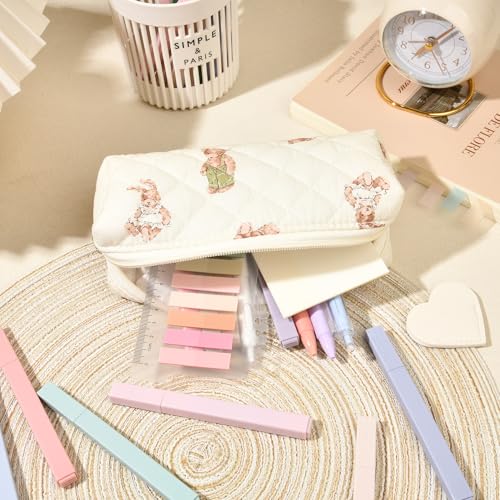 Aileam 22Pcs Book Annotation Kit Aesthetic Pencil Case with Supplies School Annotation Supplies Gel Pen Transparent Sticky Note Taking Bible Study College Stationery Supplie (Bear Cub Print) - color: Bear Cub Print