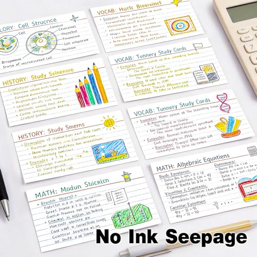 2400 PCS Index Cards Bulk，3x5 Flash Cards for Studying，White Notecards Lined， Ruled Index Cards for School, Home and Office, 100 Per Pack, (24 Pack) - color: 24P