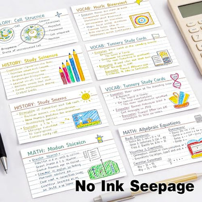 1200 PCS Index Cards Bulk, 3x5 Flash Cards for Studying, White Notecards Lined, Ruled Index Cards for School, Home and Office, 100 Per Pack, (12 Pack) - color: 12P