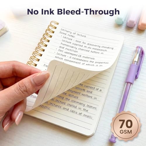 BOOKNOW 4PCS Mini Spiral Notepads, Pocket Marble Notebooks A6 Small Spiral Journal College Ruled Hardcover Notepads for Women Aesthetic Gift Office School Supplies, 4.1x 5.8 Inch, 640 Pages