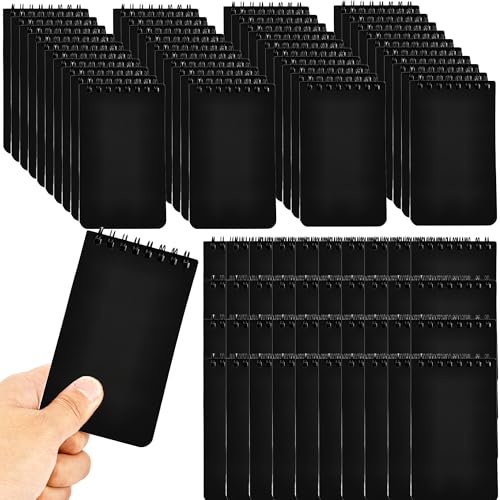 80 Pcs Mini Spiral Notebooks Bulk Black Pocket Notepads 3 x 5 Inch 60 Sheets/120 Pages Small Spiral Notepads for Kids School Classroom Office