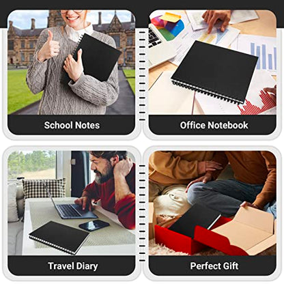 EUSOAR Spiral Notebook College Ruled, 3pcs B5 7.3"x10.2" Hardcover, 5 Subject with Dividers, Thick 100GSM Lined Paper, 120Sheets/ 240Pages, Notebooks Set for Writing, Sketching and Note Taking - color: Black, size: B5-3Pack