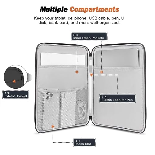 MoKo 13 Inch Tablet Sleeve Bag Carrying Case with Accessory Pocket | Fits iPad Pro 13-inch M5, iPad Air 13-inch M4/M3, iPad Pro 12.9 M2/M1 and Galaxy Tab S8+/S9+ 12.4, Dark Gray - color: Dark Gray, size: 12.9-13 inch