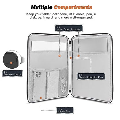 MoKo 13 Inch Tablet Sleeve Bag Carrying Case with Accessory Pocket | Fits iPad Pro 13-inch M5, iPad Air 13-inch M4/M3, iPad Pro 12.9 M2/M1 and Galaxy Tab S8+/S9+ 12.4, Dark Gray - color: Dark Gray, size: 12.9-13 inch